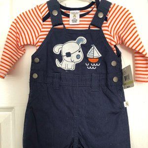 Blue Overalls with Dog & long sleeve 3m *NWT*